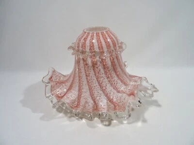 ANCIENNE TULIPE ABAT JOUR LAMPE VERRE SOUFFLE LAMP GLASS - Photo 1/4