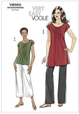Vogue V8565 Misses Top, Tunic and Pull on Pants Sewing Pattern Sizes 8-14 - Image 1 of 4