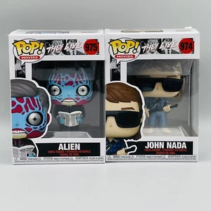 Funko Pop! Movies THEY LIVE 2021 John Nada (Rowdy Roddy Piper) 974 & Alien 975 - Picture 1 of 8