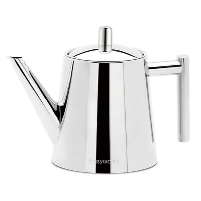 Easyworkz Stainless Steel Double Wall 34 oz Tea Pot with Removable Tea Infuser