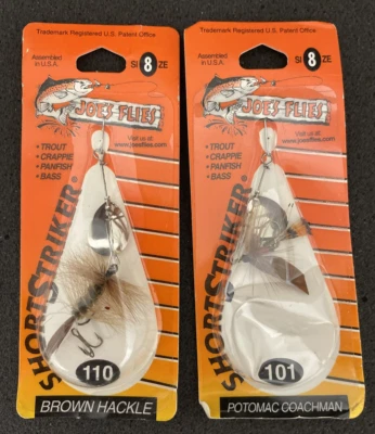 Joe's Flies Talla 8 Corto Striker Spinner Cebos 110 101 Marrón Hackle & Coachman Foto 1 de 4