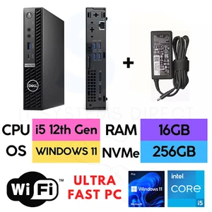 Dell OptiPlex 7000 Micro i5 12. Gen 16GB RAM 256GB NVMe SSD Windows 11 Mini PC - Bild 1 von 5