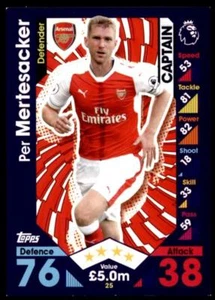 Match Attax 2016-2017 Per Mertesacker Arsenal Captain No. 25 - Picture 1 of 2