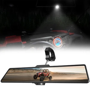 1.75”-2” UTV Rear View Center Mirror w/Led Light for Polaris RZR 800/1000 S 900 - Picture 1 of 14