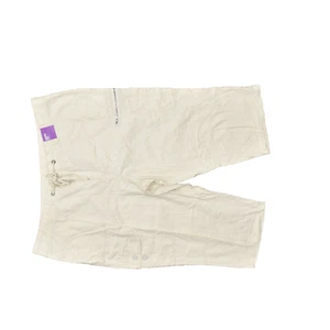 NEW Lane Bryant Women's Plus Size 26 Capri Straight Pants Beige Linen Blend Zip - Picture 1 of 8