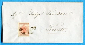 AUSTRIA - 1855 3 kr. ann.stamp.datario ROVERETO (235371) - Imagen 1 de 1