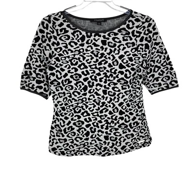 Blusa Andrew Marc New York Estampado Animal Manga Corta Punto Grueso Mediana Foto 1 de 3