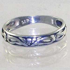 BALI DESIGNER_FILIGREE CROWN BAND STACK RING _SIZE - 6__925 STERLING SILVER - Picture 1 of 8