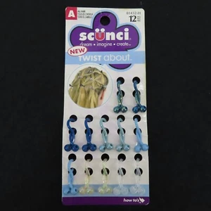 Y2K Scunci Twist About 12 Pieces Blue Clear Hair Bobble Accessories 2003 NEW - Picture 1 of 7