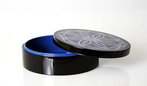 Lata Redonda 21 Cm Diseño Retro "Spiral Blue" - Imagen 1 de 2