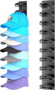 Hat Organizer for Baseball Caps, Hat Rack for Wall with Strong Adhesive Hold ... - Picture 1 of 7