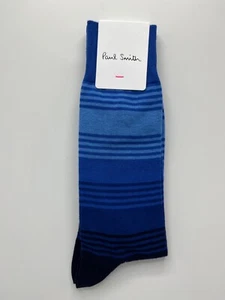 Paul Smith Multi Stripe Baruch Mens cotton Blue Socks *Made in Italy* - Picture 1 of 9