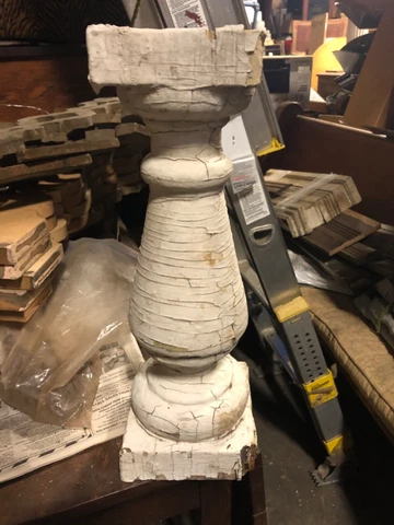 c1890 porch baluster spindle big beefy size 16.5” x 5.5” x 5” sq on top Cover