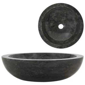 Sink 15.7"x4.7" Marble Black vidaXL - Picture 1 of 9