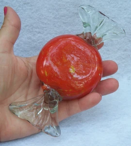 Pisapapeles vintage estilo Murano naranja vidrio soplado a mano *grande* - Imagen 1 de 2