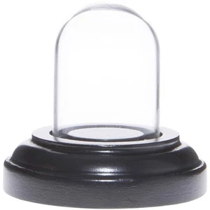Mini cúpula de vidrio Plymor miniatura 1" x 1,5" PEQUEÑA Cloche (base de chapa de madera negra) - Imagen 1 de 1