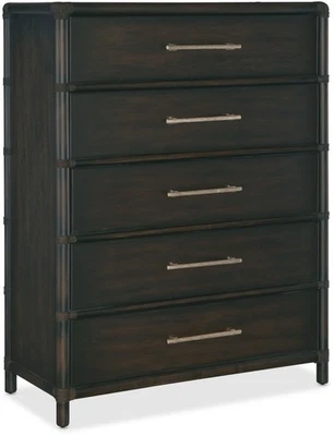 Cómoda de madera Hooker Furniture 6950-90210 Retreat 44" W 5 cajones - negra Foto 1 de 4