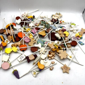Vintage Ton Kuchen Cupcake Picks Lot Engel Bibel Urlaub & Stern Themen großes Set - Bild 1 von 7