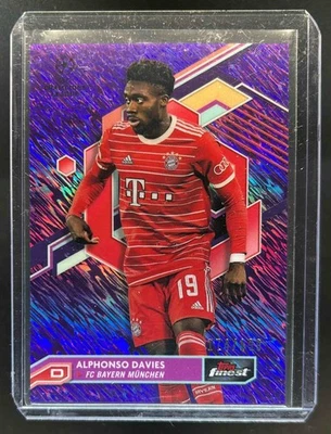 2022 Finest UEFA Alphonso Davies Purple Shimmer Refractor #174/199 - Image 1 of 2
