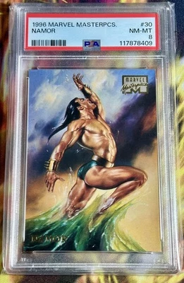 1996 Marvel Masterpieces NAMOR PSA 8 #30 LOW POP Base Set Mint XMEN Card - Image 1 of 2