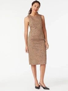 Vestido midi sin mangas de algodón bielástico vaina clásica de leopardo J.CREW 00 - Imagen 1 de 17