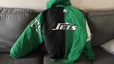 Chaqueta de iniciación satinada para hombre New York Jets, mediana, fútbol americano NFL Foto 1 de 3