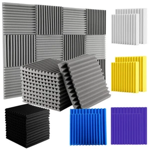 12~96 PACK Acoustic Foam Panel Wedge Studio Soundproofing Wall Tiles 12"X12"X1" - Picture 1 of 27