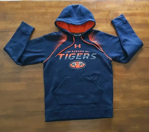 Auburn Tigers University Alabama Under Armour Sweatshirt Blue Stretch Small Navy Cover