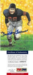 CLYDE BULLDOG TURNER SIGNED GOAL LINE ART~FOOTBALL HALL OF FAME~HOF AUTO~PSA/DNA - Picture 1 of 2