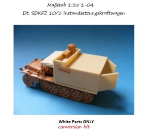 MGM 01-04 1/35 KIT DE CONVERSIÓN DE RESINA para vehículo de reparación alemán SDKFZ 10/3 - Imagen 1 de 1