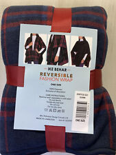 Ike Behar Ladies Women's Reversible Fashion Wrap One Size Navy Burgundy 1323999