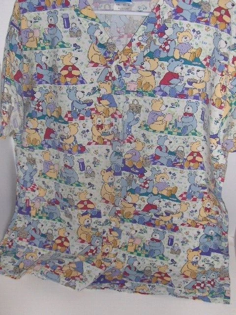 Crest -  teddy bear picnic scrub top - Large - Image 1 of 3
