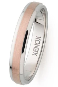 XENOX Herren Ring Edelstahl Bicolor Rose 58 (18.5) X2546/58
