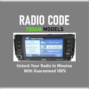 RAM✅ DODGE✅ JEEP✅ CHRYSLER ✅ UNLOCK RADIO CODES ✅ T00AM MODELS A50 ✅ PIN SERVICE - Picture 1 of 3