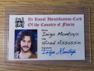 Distintivo ID Principessa Sposa - Inigo Montoya Assino Assino Cosplay Costume Prop - Foto 1 di 2