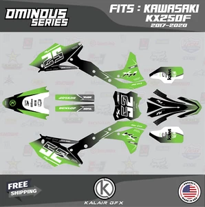 Kit Gráficos para Kawasaki KX250F KX 250F (2017-2020) Ominous - VERDE - Imagen 1 de 6