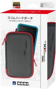 Hori Nintendo 2DS LL Official Licensed Slim Hard Pouch Case Black Red - Picture 1 of 4