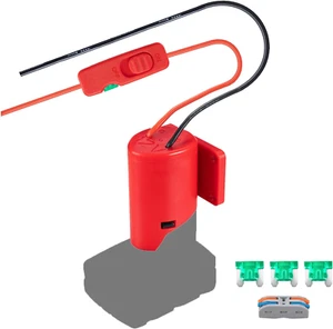 Milwaukee M12 12V Battery Adapter with Integrated Fuse and Switch, 14 Gauge - Picture 1 of 5