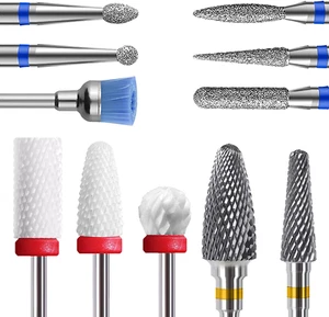 Punte Fresa Unghie,11pz Punta Da Trapano per Unghie Kit Di Trapano per Unghie - Foto 1 di 9