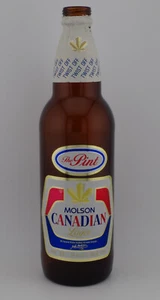 Molson Canadian Lager, The Pint, Empty 568mL Beer Bottle With Foil And Cap - Picture 1 of 8