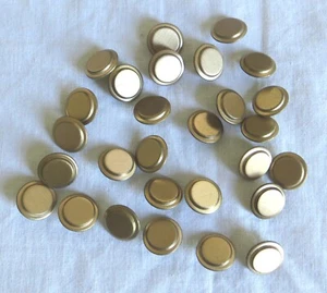 28 Antique Metal Shank Buttons ½" Gold Tone - Bild 1 von 4