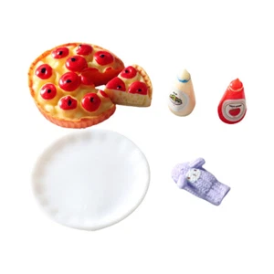 2 Sets Fruit Pizza Dinner Plate Toys Mini Dollhouse Food Toddler Model - Picture 1 of 12