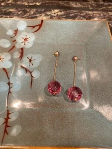 Magenta Kugel Ohrhänger, kostenloser Versand! - Bild 1 von 1