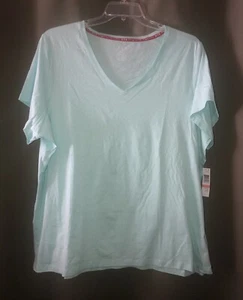 NUOVA con etichette - T-shirt pigiama donna - taglia 3X - pennacchio/acqua - maniche corte - di tonalità - Foto 1 di 3