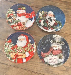 Platos de postre/ensalada de muñeco de nieve/papá Noel de Navidad internacional certificados (juego de 4) - Imagen 1 de 10