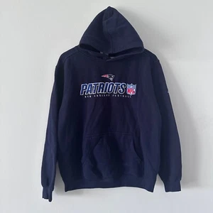 Reebok New England Patriots NFL Pullover Hoodie Blue Sweatshirt Size Medium - Picture 1 of 8