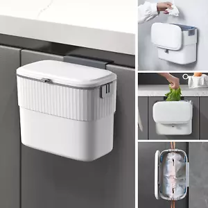 Kitchen Compost Bin with Lid 1.8 Gallon Hanging Trash Can with Lid, 7 Liter Wall - Picture 1 of 12