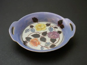 Vintage 1920’s Art Deco Noritake Small Serving Dish Finger Handles Blue - Imagen 1 de 6