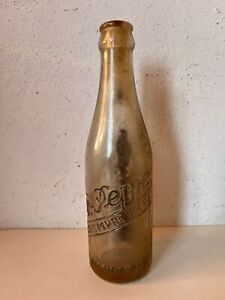 Vintage Old Mexican DR PEPPER Clock Dial Soda empty Bottle Glass from 40's htf