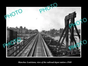 OLD 8x6 HISTORIC PHOTO OF MANCHAC LOUISIANA RAILROAD DEPOT STATION c1940 - Picture 1 of 1